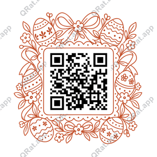 Egg Lace Frame artwork with a customizable QR code area