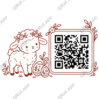 Spring Lamb artwork with a customizable QR code area