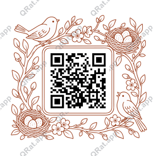 Nest Branch Frame artwork with a customizable QR code area