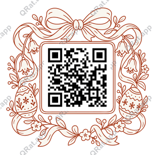 Easter Ribbon Frame artwork with a customizable QR code area
