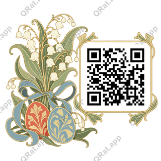 Easter Bell Bouquet artwork with a customizable QR code area