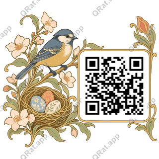 Songbird Nest artwork with a customizable QR code area