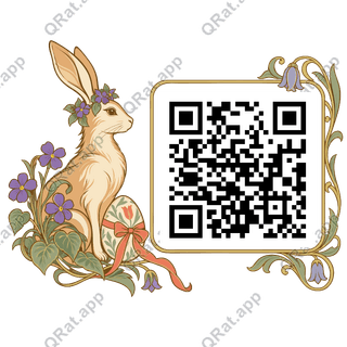 Spring Hare Profile artwork with a customizable QR code area