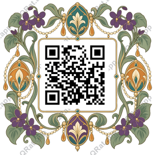 Jewel Egg Frame artwork with a customizable QR code area
