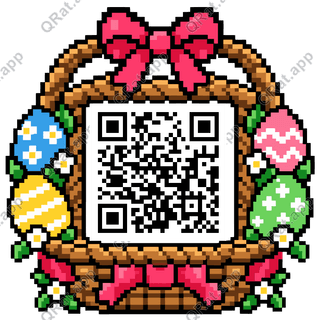 Pixel Easter Basket artwork with a customizable QR code area