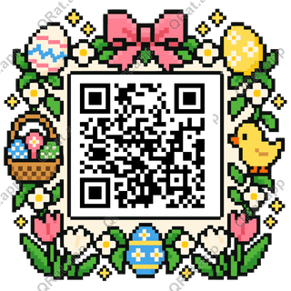 Pixel Egg Inventory artwork with a customizable QR code area