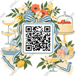 Country Club Brunch Frame artwork with a customizable QR code area