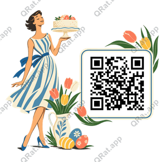 Easter Porch Host artwork with a customizable QR code area