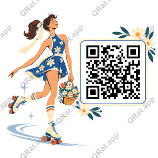 Easter Roller Skater artwork with a customizable QR code area