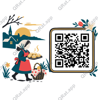 Morning Bun Delivery artwork with a customizable QR code area
