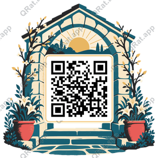 Country Chapel Arch artwork with a customizable QR code area