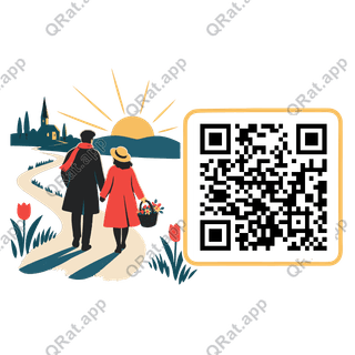 Sunrise Easter Walk artwork with a customizable QR code area