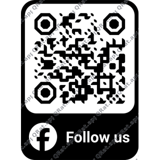 Facebook Black QR Frame surrounding a customizable QR code