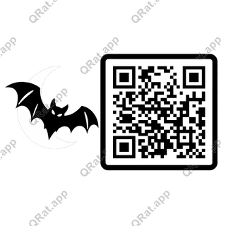 Bat Moon artwork with a customizable QR code area