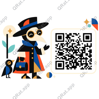 Plague Doctor Cluster artwork with a customizable QR code area