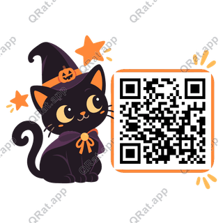 Black Cat Side Cluster artwork with a customizable QR code area