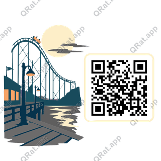 Midnight Boardwalk Travel Cluster artwork with a customizable QR code area