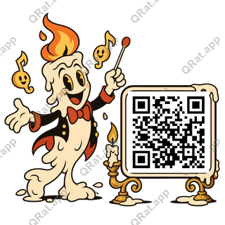 Candle-Ghost Bandleader artwork with a customizable QR code area