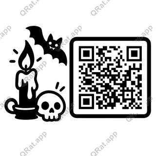 Candle Skull artwork with a customizable QR code area