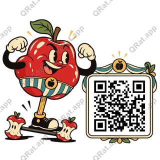 Candy Apple Strongman artwork with a customizable QR code area