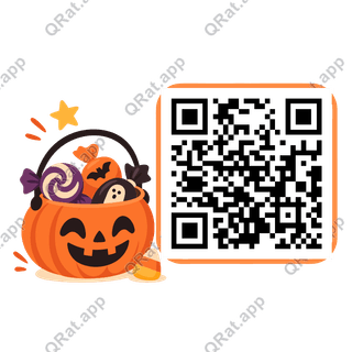 Candy Bucket Side Cluster artwork with a customizable QR code area