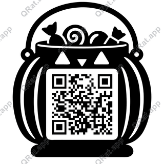 Candy Bucket artwork with a customizable QR code area