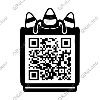 Candy Corn Bag artwork with a customizable QR code area