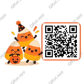 Candy Corn Party Side Cluster artwork with a customizable QR code area