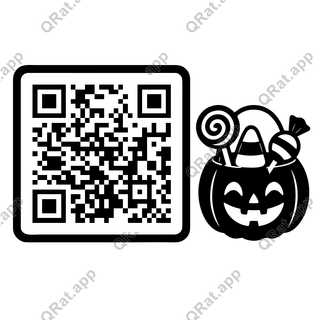 Candy Pile artwork with a customizable QR code area