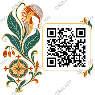 Nouveau Cobra Lily & Compass Cluster artwork with a customizable QR code area