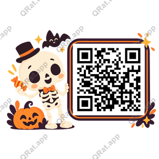 Cute Skeleton Side Cluster artwork with a customizable QR code area