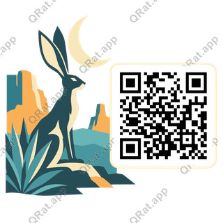 Midnight Jackrabbit Travel Cluster artwork with a customizable QR code area