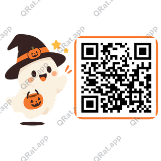 Friendly Ghost Side Cluster artwork with a customizable QR code area