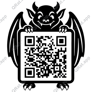 Gargoyle artwork with a customizable QR code area