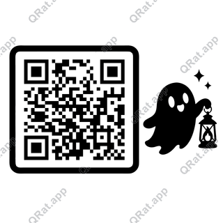 Ghost Lantern artwork with a customizable QR code area