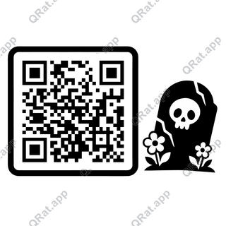 Gravestone Flowers artwork with a customizable QR code area