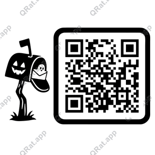 Haunted Mailbox artwork with a customizable QR code area