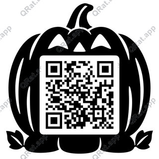 Jack O Lantern artwork with a customizable QR code area
