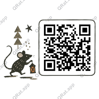Lantern Rat Folk-Sketch Cluster artwork with a customizable QR code area