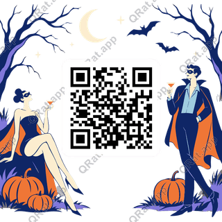 Moonlit Masquerade Frame artwork with a customizable QR code area