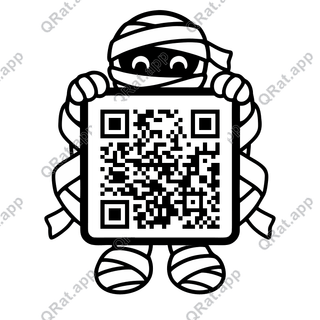 Mummy Wrap artwork with a customizable QR code area