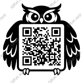 Owl Wings artwork with a customizable QR code area