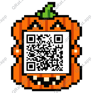 Jack O Lantern artwork with a customizable QR code area