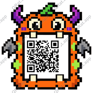 Monster Mouth artwork with a customizable QR code area