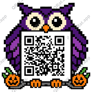 Owl Wings artwork with a customizable QR code area
