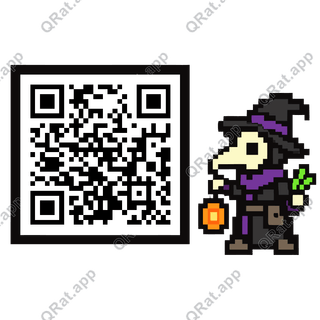 Plague Doctor And Lantern artwork with a customizable QR code area