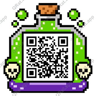 Potion Bottle artwork with a customizable QR code area