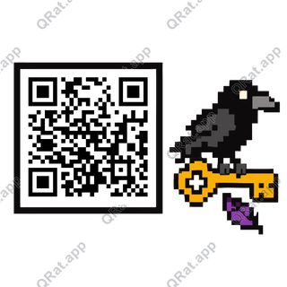 Raven And Key artwork with a customizable QR code area