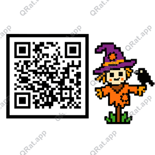 Scarecrow And Crow artwork with a customizable QR code area