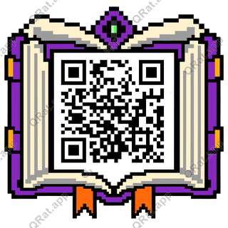 Spellbook artwork with a customizable QR code area